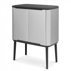 Кош за боклук Brabantia Bo Touch 651115, 11+23 л, Плавно затваряне, Противоплъзгаща основа, Устойчив на пръстови отпечатъци, Инокс/Мат