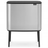 Кош за боклук Brabantia Bo Touch 651115, 11+23 л, Плавно затваряне, Противоплъзгаща основа, Устойчив на пръстови отпечатъци, Инокс/Мат