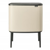 Кош за боклук Brabantia Bo Touch 1005550, 3x11 л, Плавно и безшумно отваряне, Голям отвор, Бежов