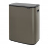 Кош за боклук Brabantia Bo Touch 1001276, 60 л, Плавно и безшумно отваряне, Голям отвор, Бронз