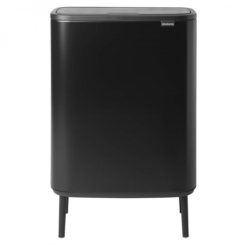 Кош за боклук Brabantia Bo Touch Hi 1001260, 60 л, Повдигнат, Плавно и безшумно отваряне, Черен мат