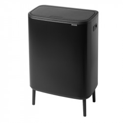 Кош за боклук Brabantia Bo Touch Hi 1001260, 60 л, Повдигнат, Плавно и безшумно отваряне, Черен мат
