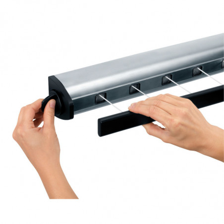 Простор Brabantia Pull-out 90300176, 22 м, Стенен монтаж, Автоматично блокиране, Устойчив на корозия, Черен/Инокс