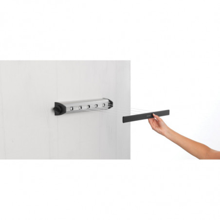 Простор Brabantia Pull-out 90300176, 22 м, Стенен монтаж, Автоматично блокиране, Устойчив на корозия, Черен/Инокс