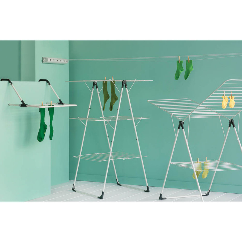 Простор Brabantia Pull-out 90300176, 22 м, Стенен монтаж, Автоматично блокиране, Устойчив на корозия, Черен/Инокс