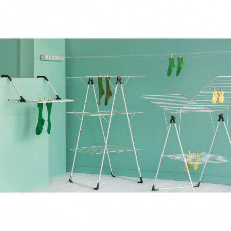 Простор Brabantia Pull-out 90300176, 22 м, Стенен монтаж, Автоматично блокиране, Устойчив на корозия, Черен/Инокс