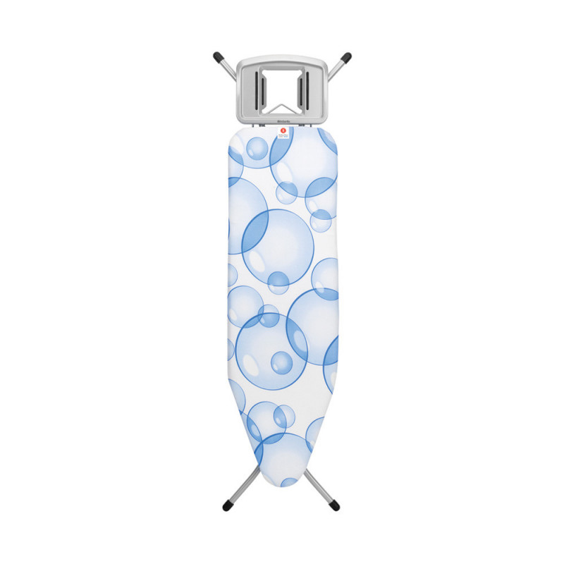 Маса за гладене Brabantia B 90300113, 124x38 см, 7 позиции за регулиране, Поставка за ютия, PerfectFlow, Бял/Светлосин