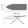 Маса за гладене Brabantia B 90300113, 124x38 см, 7 позиции за регулиране, Поставка за ютия, PerfectFlow, Бял/Светлосин