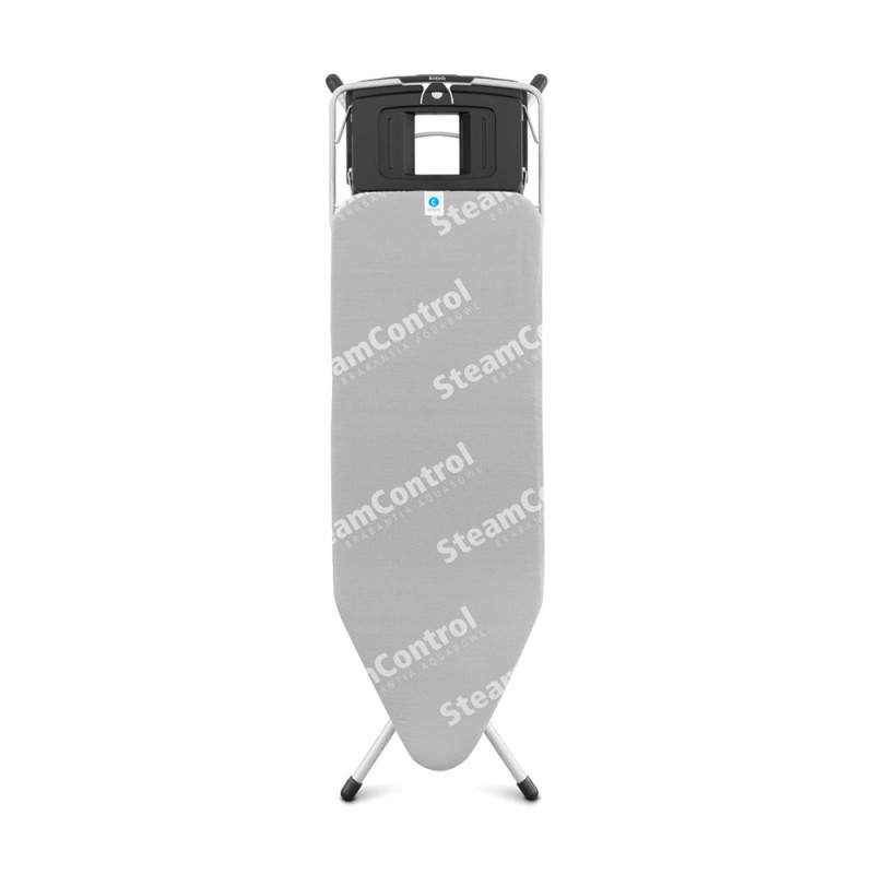 Маса за гладене Brabantia C 90300131, 124x45 см, 7 позиции за регулиране, Поставка за парогенератор и ютия, Steam Control, Aqua Bowl, Сив