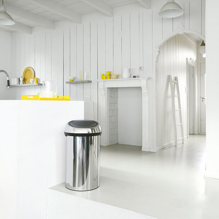 Кош за боклук Brabantia Touch Bin 647245, 60 л, Плавно и безшумно отваряне, Инокс/мат