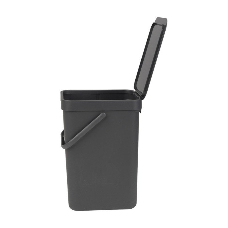 Кош за разделно събиране на боклук Brabantia Sort&Go 647670, 12 л, Дръжка, Възможност за стенен монтаж, Тъмносив
