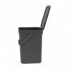 Кош за разделно събиране на боклук Brabantia Sort&Go 647670, 12 л, Дръжка, Възможност за стенен монтаж, Тъмносив