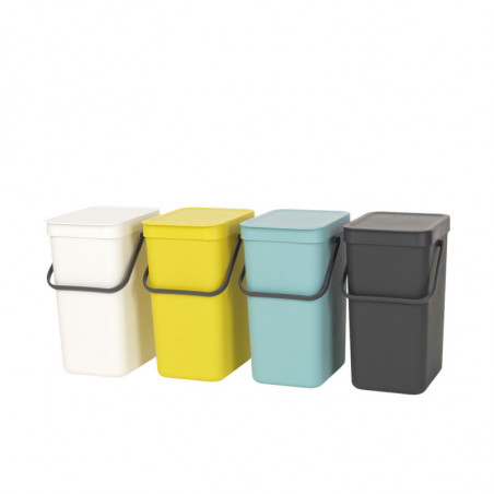 Кош за разделно събиране на боклук Brabantia Sort&Go 647670, 12 л, Дръжка, Възможност за стенен монтаж, Тъмносив
