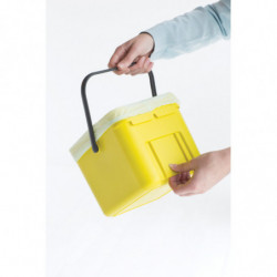 Кош за разделно събиране на боклук Brabantia Sort&Go 648974, 6 л, Дръжка, Възможност за стенен монтаж, Тъмносив