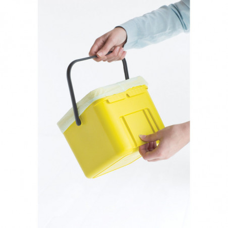 Кош за разделно събиране на боклук Brabantia Sort&Go 648974, 6 л, Дръжка, Възможност за стенен монтаж, Тъмносив