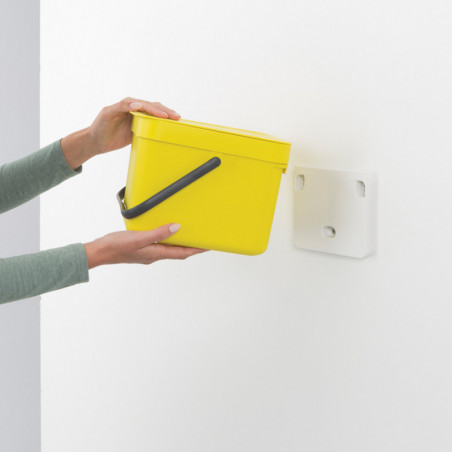 Кош за разделно събиране на боклук Brabantia Sort&Go 648974, 6 л, Дръжка, Възможност за стенен монтаж, Тъмносив