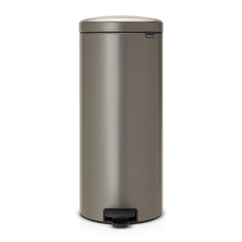 Кош за боклук с педал Brabantia NewIcon 649057, 30 л, Плавно затваряне, Противоплъзгаща основа, Сив