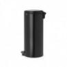 Кош за боклук с педал Brabantia NewIcon 649059, 30 л, Плавно затваряне, Противоплъзгаща основа, Черен