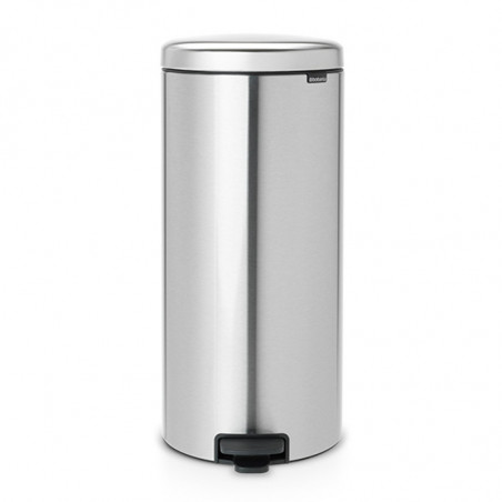 Кош за боклук с педал Brabantia NewIcon 649061, 30 л, Плавно затваряне, Противоплъзгаща основа, Устойчив на пръстови отпечатъци, Инокс/Мат