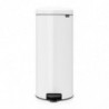Кош за боклук с педал Brabantia NewIcon 649063, 30 л, Плавно затваряне, Противоплъзгаща основа, Метална вътрешна кофа, Бял