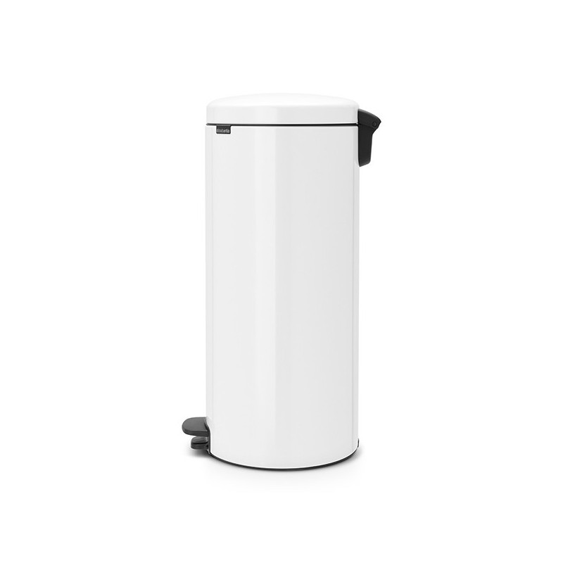 Кош за боклук с педал Brabantia NewIcon 649063, 30 л, Плавно затваряне, Противоплъзгаща основа, Метална вътрешна кофа, Бял