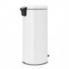 Кош за боклук с педал Brabantia NewIcon 649063, 30 л, Плавно затваряне, Противоплъзгаща основа, Метална вътрешна кофа, Бял