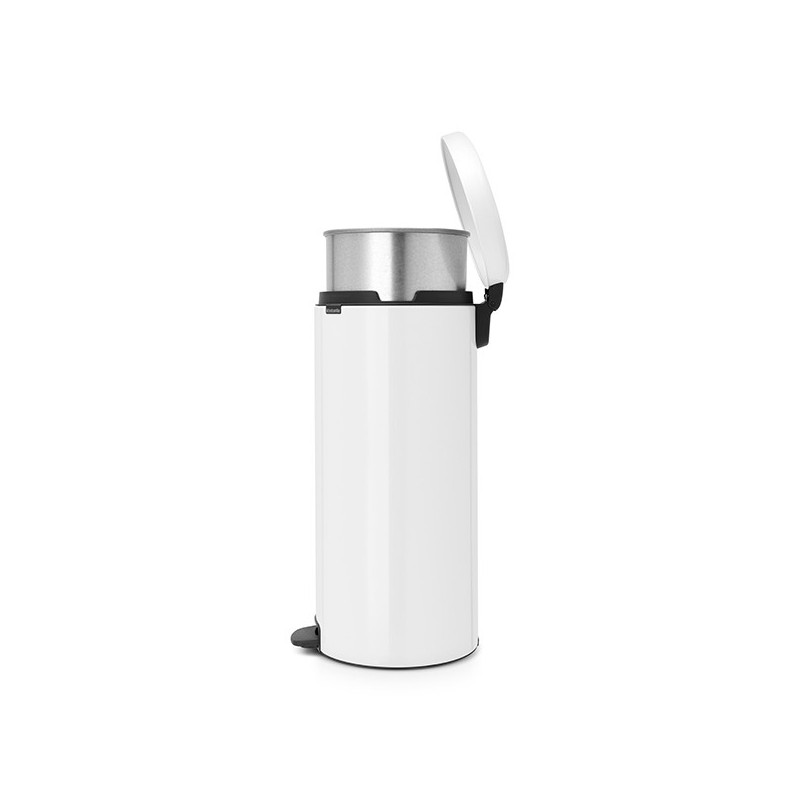 Кош за боклук с педал Brabantia NewIcon 649063, 30 л, Плавно затваряне, Противоплъзгаща основа, Метална вътрешна кофа, Бял