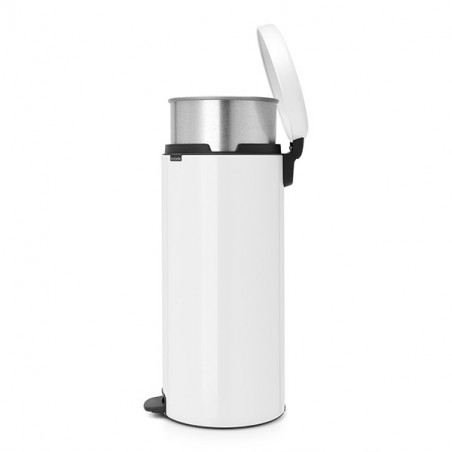 Кош за боклук с педал Brabantia NewIcon 649063, 30 л, Плавно затваряне, Противоплъзгаща основа, Метална вътрешна кофа, Бял