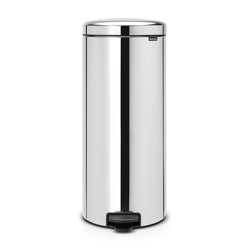Кош за боклук с педал Brabantia NewIcon 649064, 30 л, Плавно затваряне, Противоплъзгаща основа, Метална вътрешна кофа, Инокс