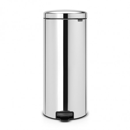 Кош за боклук с педал Brabantia NewIcon 649064, 30 л, Плавно затваряне, Противоплъзгаща основа, Метална вътрешна кофа, Инокс