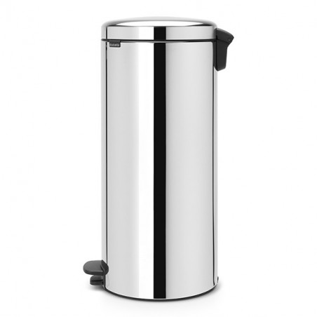 Кош за боклук с педал Brabantia NewIcon 649064, 30 л, Плавно затваряне, Противоплъзгаща основа, Метална вътрешна кофа, Инокс