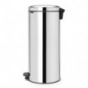 Кош за боклук с педал Brabantia NewIcon 649064, 30 л, Плавно затваряне, Противоплъзгаща основа, Метална вътрешна кофа, Инокс