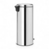 Кош за боклук с педал Brabantia NewIcon 649064, 30 л, Плавно затваряне, Противоплъзгаща основа, Метална вътрешна кофа, Инокс