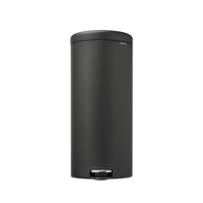 Кош за боклук с педал Brabantia NewIcon 649753, 30 л, Плавно затваряне, Противоплъзгаща основа, Сатенено покритие, Тъмносив