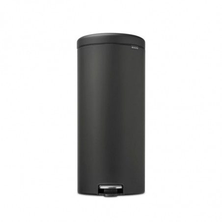Кош за боклук с педал Brabantia NewIcon 649753, 30 л, Плавно затваряне, Противоплъзгаща основа, Сатенено покритие, Тъмносив