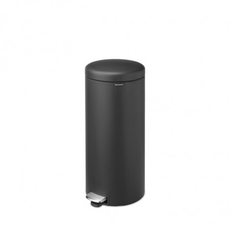 Кош за боклук с педал Brabantia NewIcon 649753, 30 л, Плавно затваряне, Противоплъзгаща основа, Сатенено покритие, Тъмносив