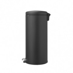 Кош за боклук с педал Brabantia NewIcon 649753, 30 л, Плавно затваряне, Противоплъзгаща основа, Сатенено покритие, Тъмносив