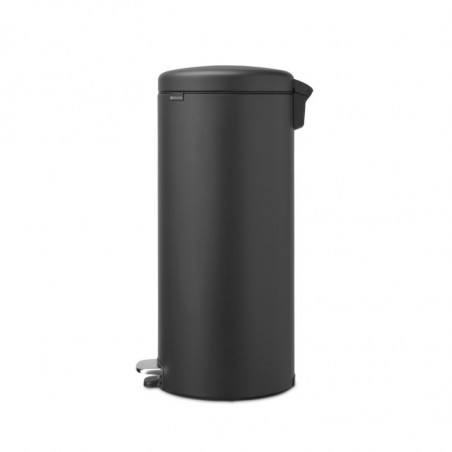 Кош за боклук с педал Brabantia NewIcon 649753, 30 л, Плавно затваряне, Противоплъзгаща основа, Сатенено покритие, Тъмносив