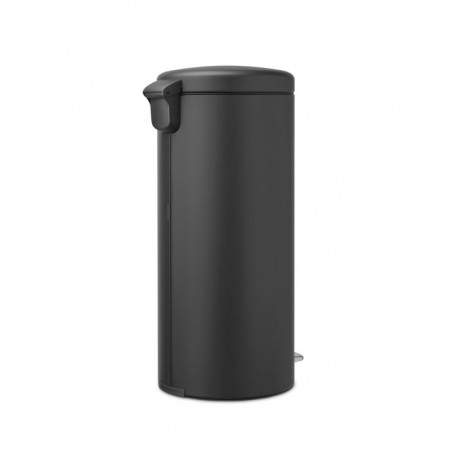 Кош за боклук с педал Brabantia NewIcon 649753, 30 л, Плавно затваряне, Противоплъзгаща основа, Сатенено покритие, Тъмносив
