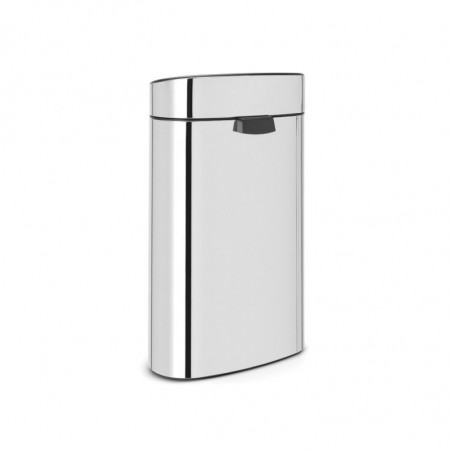 Кош за боклук Brabantia Touch Bin New 650531, 40 л, Безшумно и плавно затваряне, Плосък гръб, Брилянтен инокс