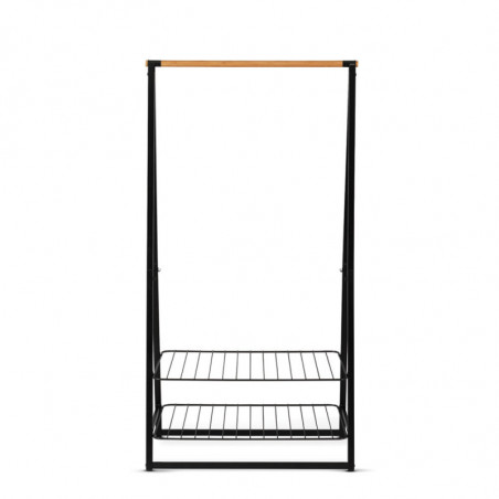 Многофункционална закачалка за дрехи Brabantia Linn 1008930, 2 рафта, Стомана, Черен