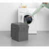 Кутия за пране Brabantia Stackable 1000828, 35 л, Преден отвор, Широк капак, Сгъваема, Черен
