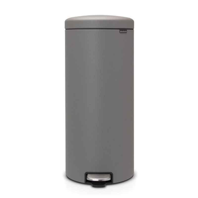 Кош за боклук с педал Brabantia NewIcon 1001092, 30 л, Плавно затваряне, Противоплъзгаща основа, Сатенено покритие, Сив