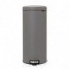 Кош за боклук с педал Brabantia NewIcon 1001092, 30 л, Плавно затваряне, Противоплъзгаща основа, Сатенено покритие, Сив