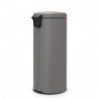 Кош за боклук с педал Brabantia NewIcon 1001092, 30 л, Плавно затваряне, Противоплъзгаща основа, Сатенено покритие, Сив