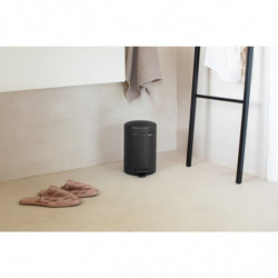 Кош за боклук с педал Brabantia NewIcon 1001102, 3 л, Плавно затваряне, Противоплъзгаща основа, Минерално покритие, Тъмносив