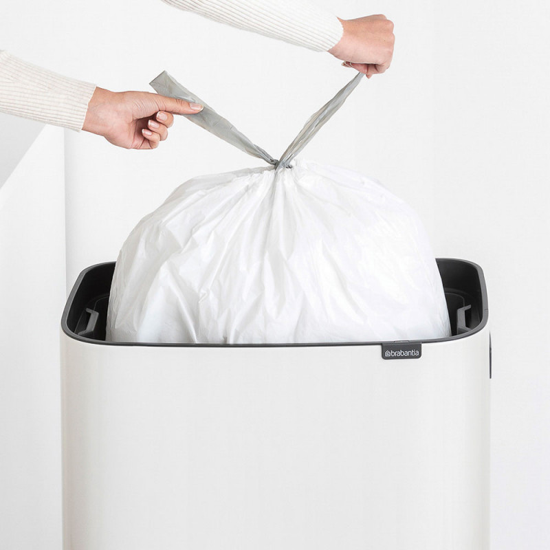 Кош за боклук Brabantia Bo Touch Hi 1001259, 60 л, Странични отвори за пренасяне, Регулируеми крака, Бял