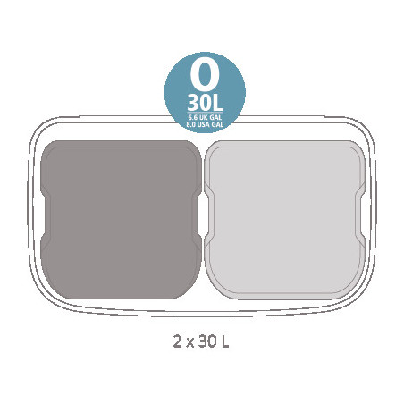 Кош за боклук Brabantia Bo Pedal 1003192, 2x30 л, Плавно затваряне, Противоплъзгаща основа, Устойчив на пръстови отпечатъци, Инокс/мат