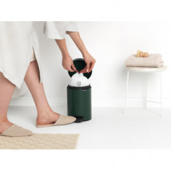 Кош за боклук с педал Brabantia NewIcon 1003196, 3 л, Плавно затваряне, Противоплъзгаща основа, Тъмнозелен