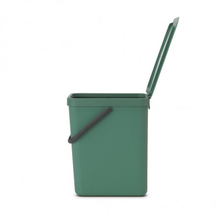 Кош за разделно събиране на боклук Brabantia Sort&Go 1003236, 25 л, Дръжка, Възможност за стенен монтаж, Тъмнозелен